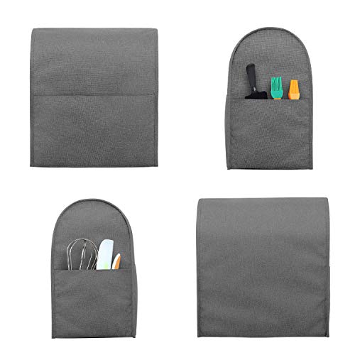 LUXJA غطاء غبار لوكجا متوافق مع خلاط قائم سعة 6-8 لتر، غطاء قماشي مع جيوب لخلاط قائم وإكسسوارات إضافية (متوافق مع خلاط قائم سعة 6-8 لتر)، رمادي - Image 3