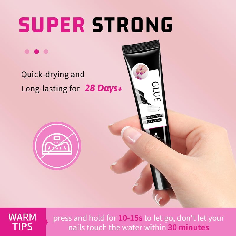 MAGIC ARMOR 2 x 15g Semi Solid Nail Glue for Press On Nail, No Need for UV Lamp Super Strong Nail Glue Quick Drying Gel Long Lasting for Fake Acrylic Nails - Image 3