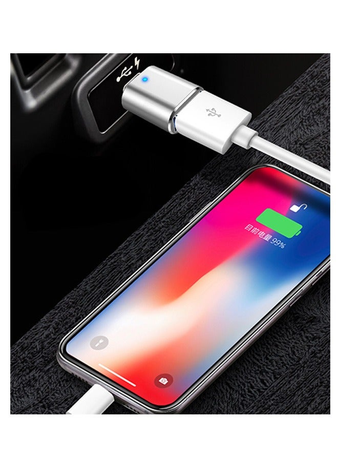 USB C إلى USB محول U القرص ، غلاف معدني فرك USB C ذكر إلى USB 3.0 محول أنثى محول OTG ، متوافق مع Apple MacBook Pro Mac Book iPad والمزيد من أجهزة Type-C (فضي) - Image 4