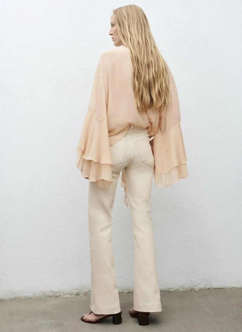 مانجو Mid-rise flared jeans