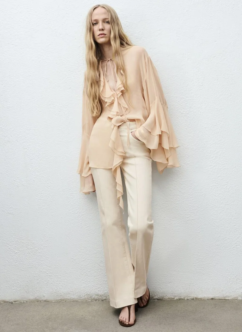 مانجو Mid-rise flared jeans