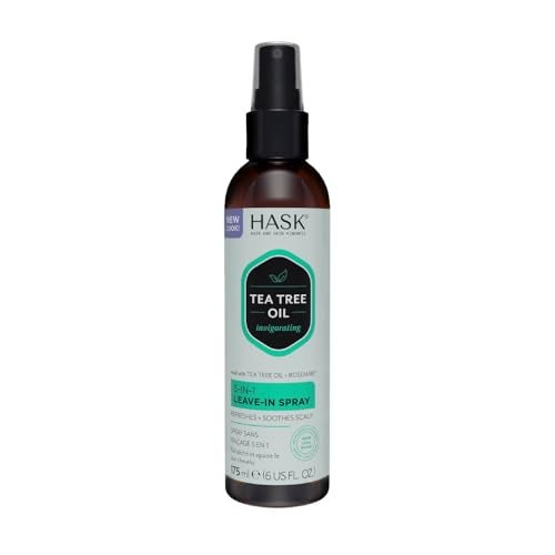 HASK Invigorating TEA TREE OIL 5in1 Leave In Conditioner Spray for all hair types color safe gluten free sulfate free paraben free 6 Fl Oz