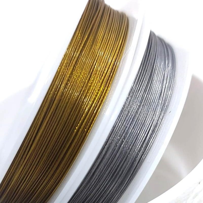 Bharat Gear WireTiger WireGold Silver 5gm Gear Lock Gold Silver Beading Wire Combo Pack for Craft Jewellery Making Earring Necklace DIY Projects  - Image 2