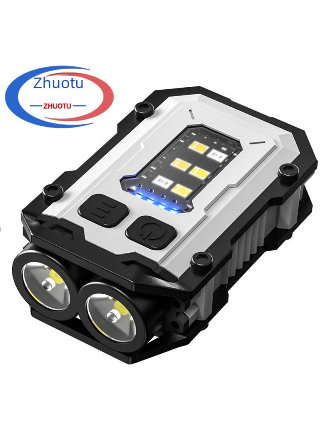 Generic Outdoor Portable Mini Keychain Light 5.7cm Magnetic Absorption Anti-loss Type-c Fast Charging Multifunctional Tool Light-Color:X2t Rotatable Black  - Image 2