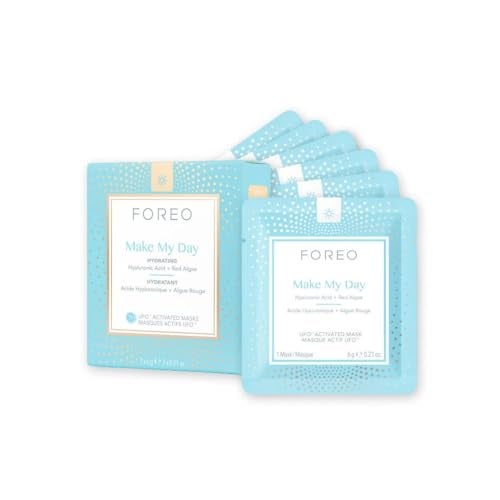FOREO Make My Day UFO Activated Facial Mask for Dry Dehydrated Skin, 7 pack, Moisturizing & Anti-pollution, Hyaluronic Acid & Red Algae, Clean Formula, Cruelty-free, Compatible with all UFO devices - Image 1