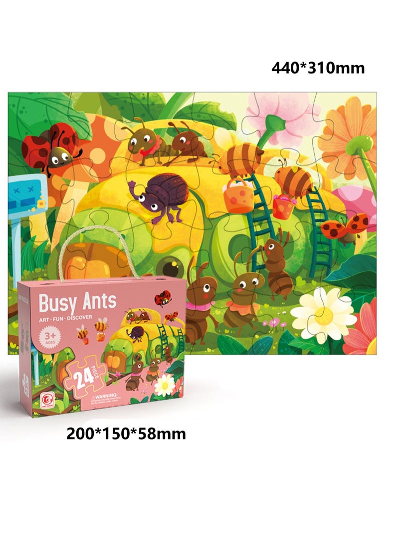 Educational Kids Floor Jigsaw Puzzle Toy, Preschool Learning and Educational Toy, Gift for 3-4 Years Old Boys and Girls (24 Pieces Busy Ants) - Image 2