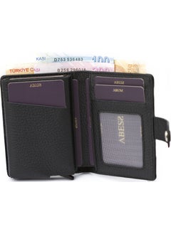 Abess Card Holder Wallet , Luxury Leather Mechanism Wallet Card Holder  - Image 5