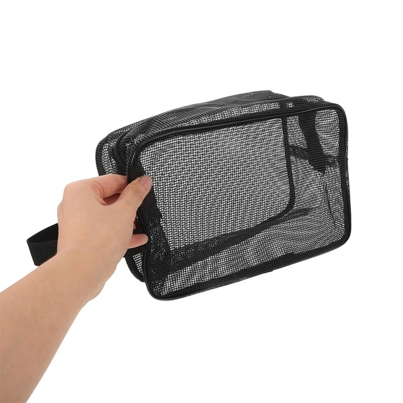 Medium Size Travel Makeup Bag And Mesh Toiletry Organizer Quick Drying Large Capacity Handheld Design - Image 5