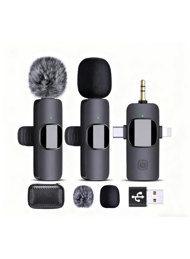 نيوترل K15 مايكروفون لافالير لاسلكي ثلاثي الوظائف 2.4g هاتف مايكروفون تسجيل مصغر للحد من الضوضاء - Image 1