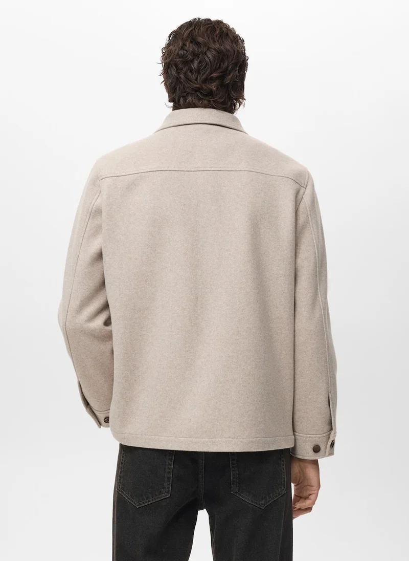 Mango Man Wool jacket with lapel pockets