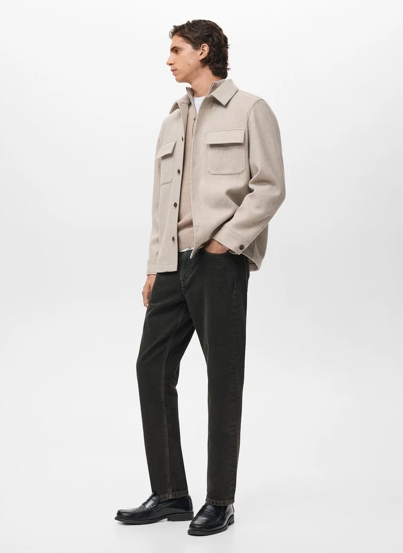 Mango Man  Wool jacket with lapel pockets for Men | Best Price UAE