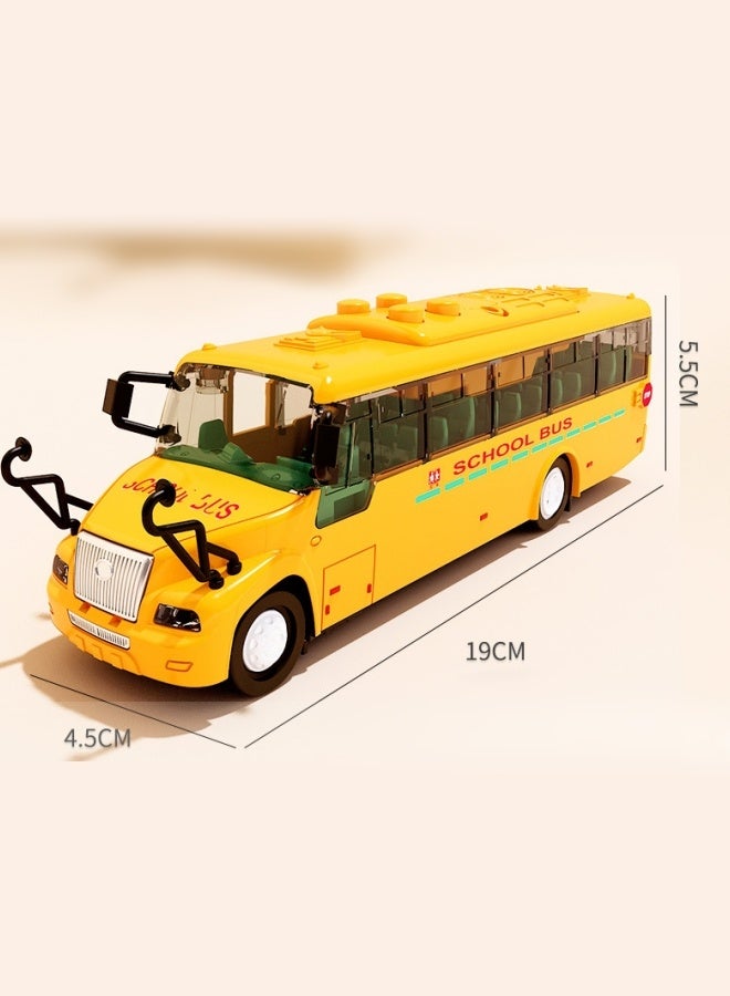 oldlaiben Large School Bus Toy Car with 4 Different Flashing Lights & Sound,Boy And Children's Simulation Bus Door-Opening Car Simulation Model Baby Music Story Bus Toy  - Image 2