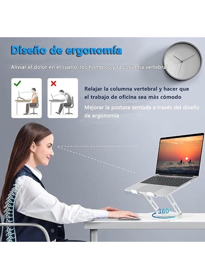 Laptop Cooler & Stand – 360° Rotatable, Height Adjustable & Ventilated Base for 10–15 inch Laptops & Tablets - Image 4