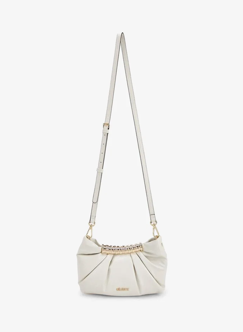 سيليست Pleated Sling Bag With Button Closure