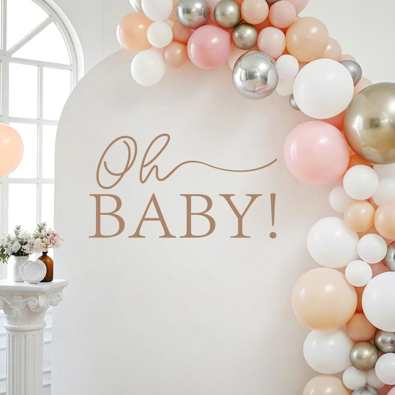 Dvehdbay Oh Baby Sign for Backdrop - Neutral Gender Reveal Decorations, First Birthday Baby Shower Decorations for Girl, Oh Baby Letters for Gender Reveal Sign, 1St Party Banner Supplies (Not Balloon Arch) - Image 1