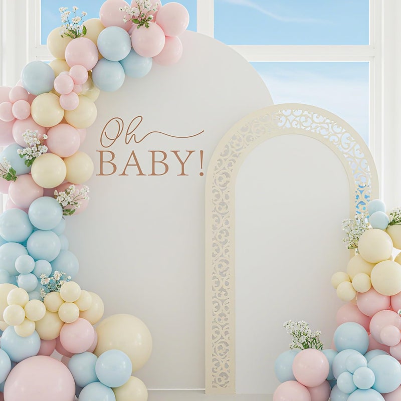 Dvehdbay Oh Baby Sign for Backdrop - Neutral Gender Reveal Decorations, First Birthday Baby Shower Decorations for Girl, Oh Baby Letters for Gender Reveal Sign, 1St Party Banner Supplies (Not Balloon Arch) - Image 2
