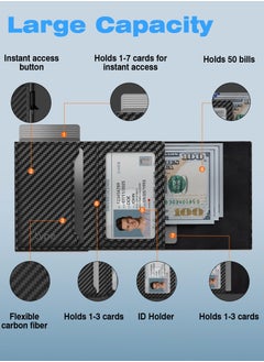 XQOOPS XQOOPS Anti-Lost Wallet for Men with Tracker &Finder, Mens Smart Wallet Works with Apple Find My(iOS Only), RFID Blocking, Carbon Fiber, Minimalist - 9-14 Card Capacity | ID Window | Cash Slot (Black)  - Image 3