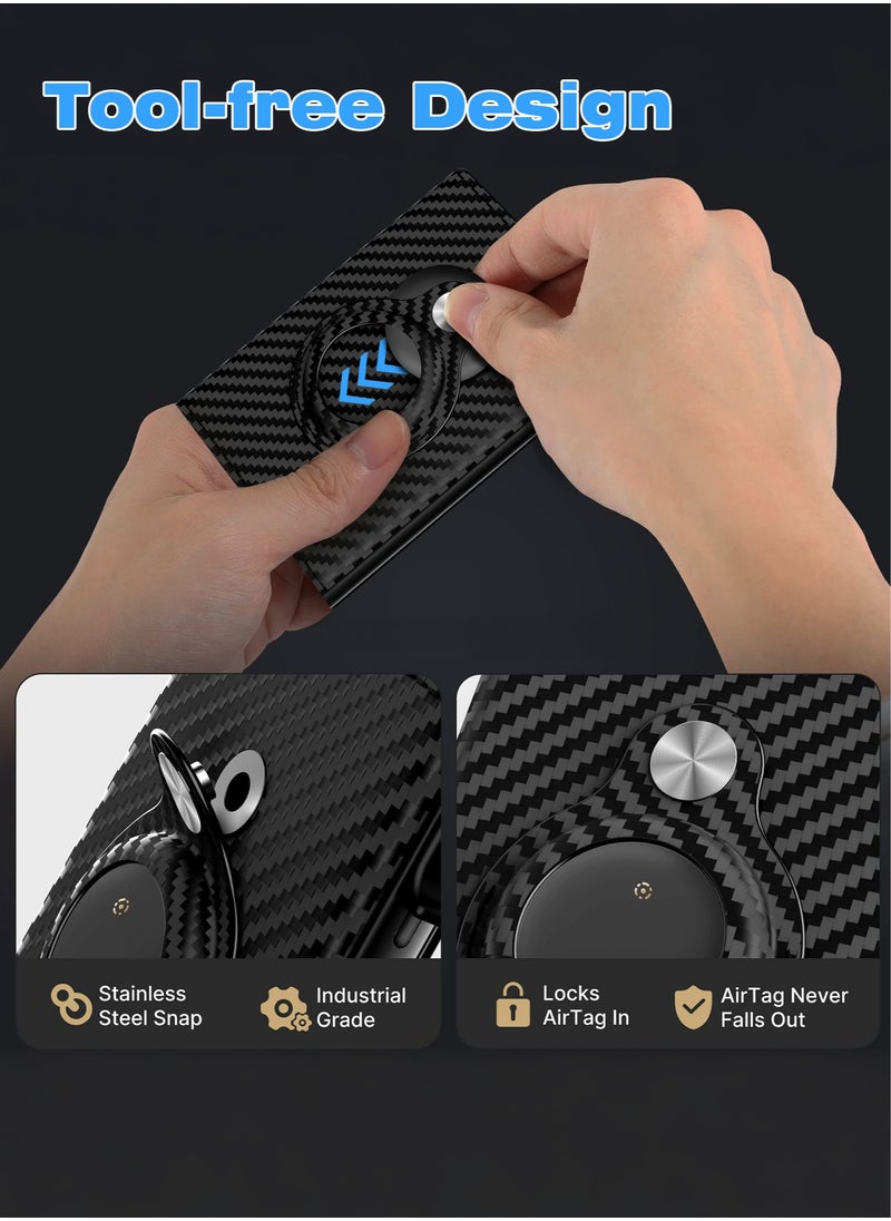 XQOOPS - XQOOPS Anti-Lost Wallet for Men with Tracker &Finder, Mens Smart Wallet Works with Apple Find My(iOS Only), RFID Blocking, Carbon Fiber, Minimalist - 9-14 Card Capacity | ID Window | Cash Slot (Black) - Image 1