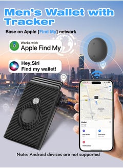 XQOOPS XQOOPS Anti-Lost Wallet for Men with Tracker &Finder, Mens Smart Wallet Works with Apple Find My(iOS Only), RFID Blocking, Carbon Fiber, Minimalist - 9-14 Card Capacity | ID Window | Cash Slot (Black)  - Image 2