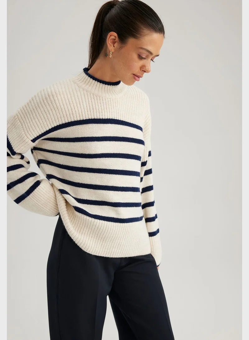 DeFacto Zip Stripe Detail Sweater