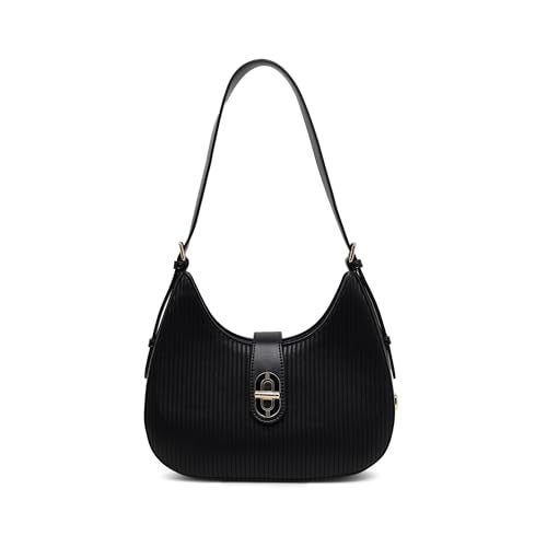 Akiki London Women's Greenwich Flap Small Hobo Handbag|Twist Lock Closure|Spacious compartment|Adjustable shoulder strap|Premium textured fabric|Gift for Women - Image 1