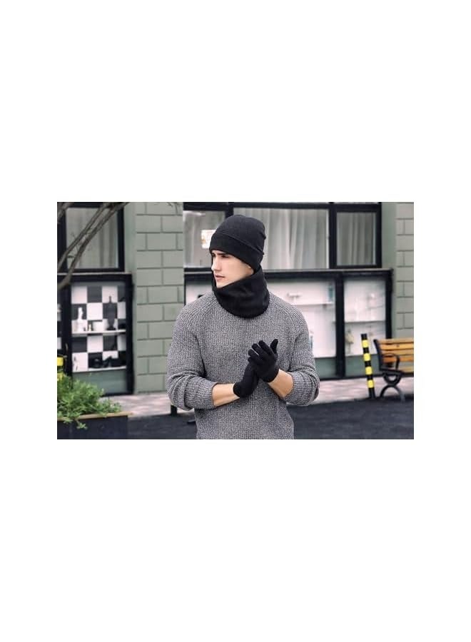 PROMASS Winter Gloves, Beanie Hat, and Scarf Set for Men and Women - Warm Knit Fleece Lined Touchscreen Gloves with Neck Warmer - Image 2