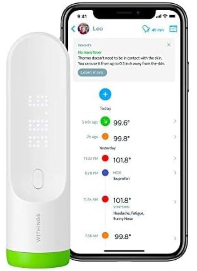 Withings - Withings Thermo – smart Temporal Thermometer, FSA-Eligible, Suitable for Baby, Infant, Toddler & Adults - Image 1
