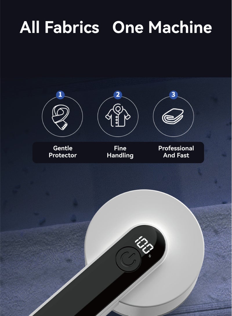 كيوومي ماكينة حلاقة النسيج لإزالة الوبر من ميجيا، مزيل الوبر من السترات الصوفية بثلاث سرعات، شفرتان قابلتان للاستبدال من الفولاذ المقاوم للصدأ، تزيل الوبر من الملابس وكرات الوبر والحبوب والكرات الصغيرة (بيضاء) - Image 4