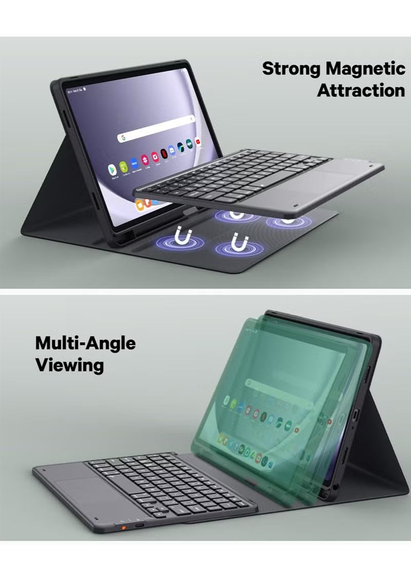 Keyboard Case for Samsung Galaxy Tab A9 Plus 11-inch 2023, 7-color backlit touchpad keyboard, anti-smudge protective cover with S pen holder, detachable keyboard for Galaxy Tab A9+ 11, - Image 4
