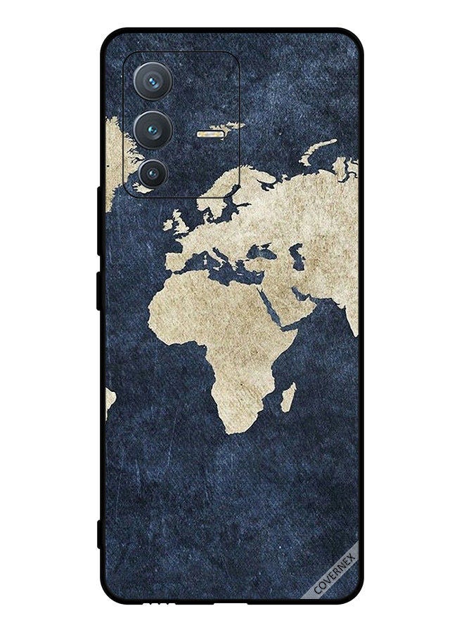 Covernex Protective Case Cover For vivo V23 Pro Map On Jeans Pattern - Image 1