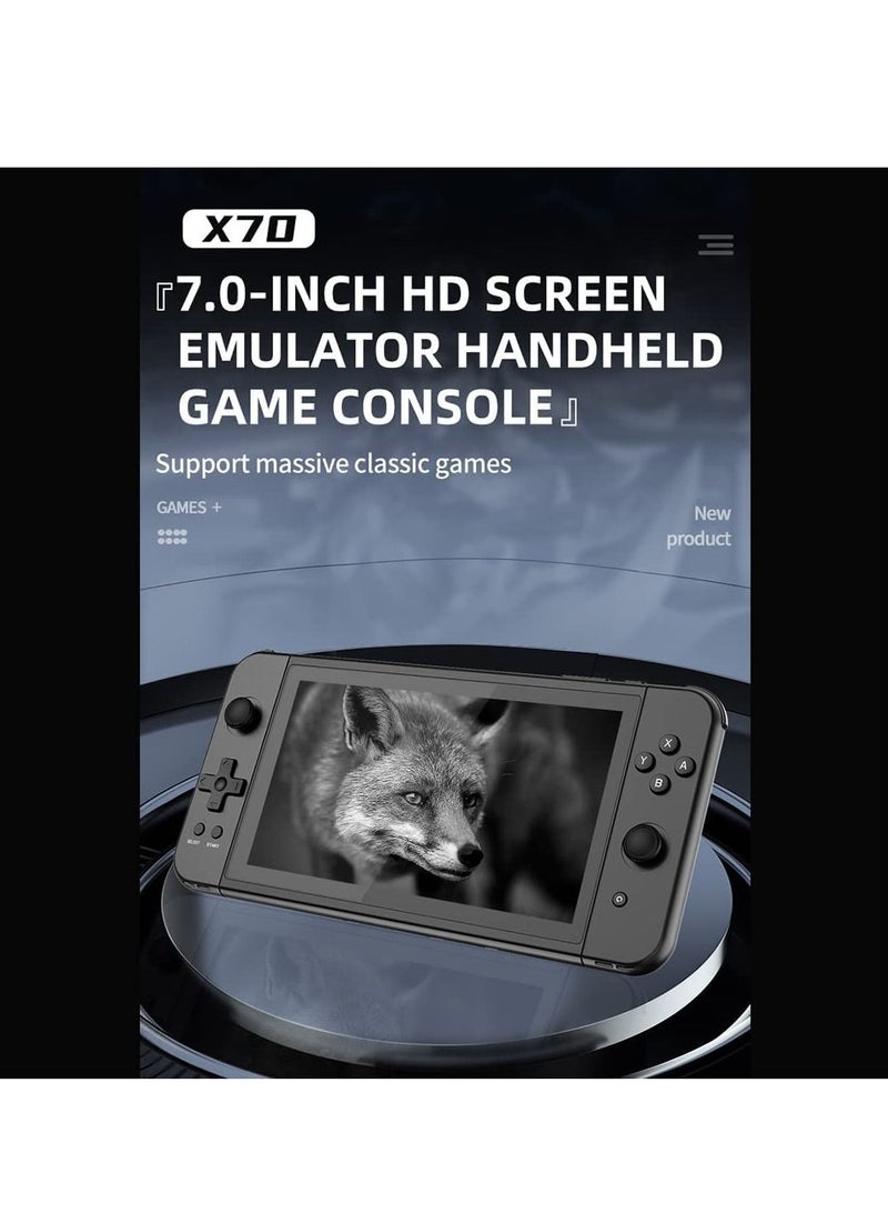 X70 Handheld Game Console, 7.0 inch IPS HD Screen Retro Games Consoles Classic Video Games Console with 64G Memory Cards & 6000 Games, Built-in 3500mAh Rechargeable Battery - Image 3