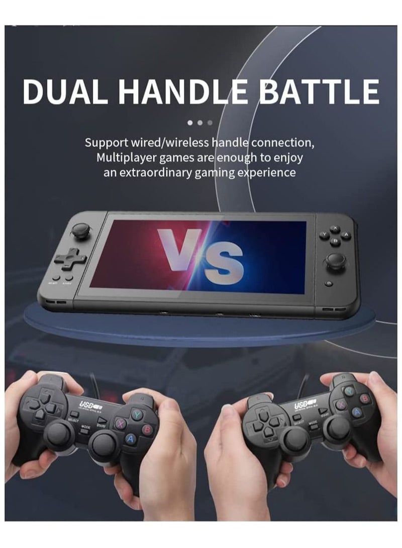 X70 Handheld Game Console, 7.0 inch IPS HD Screen Retro Games Consoles Classic Video Games Console with 64G Memory Cards & 6000 Games, Built-in 3500mAh Rechargeable Battery - Image 4