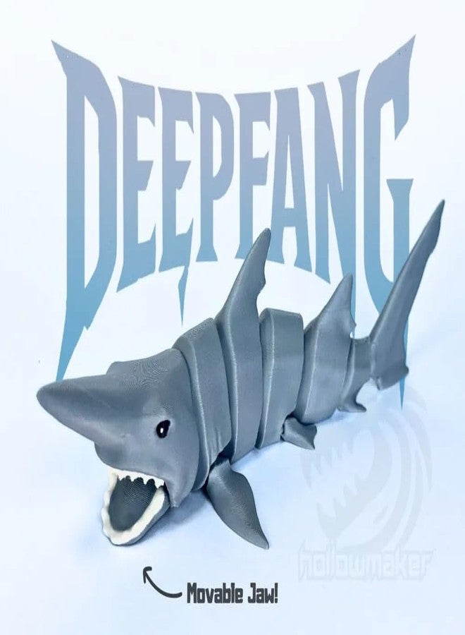 3D Craft Articulated Shark Pool Toy, Grey, Segmented Swimming Design - Image 2