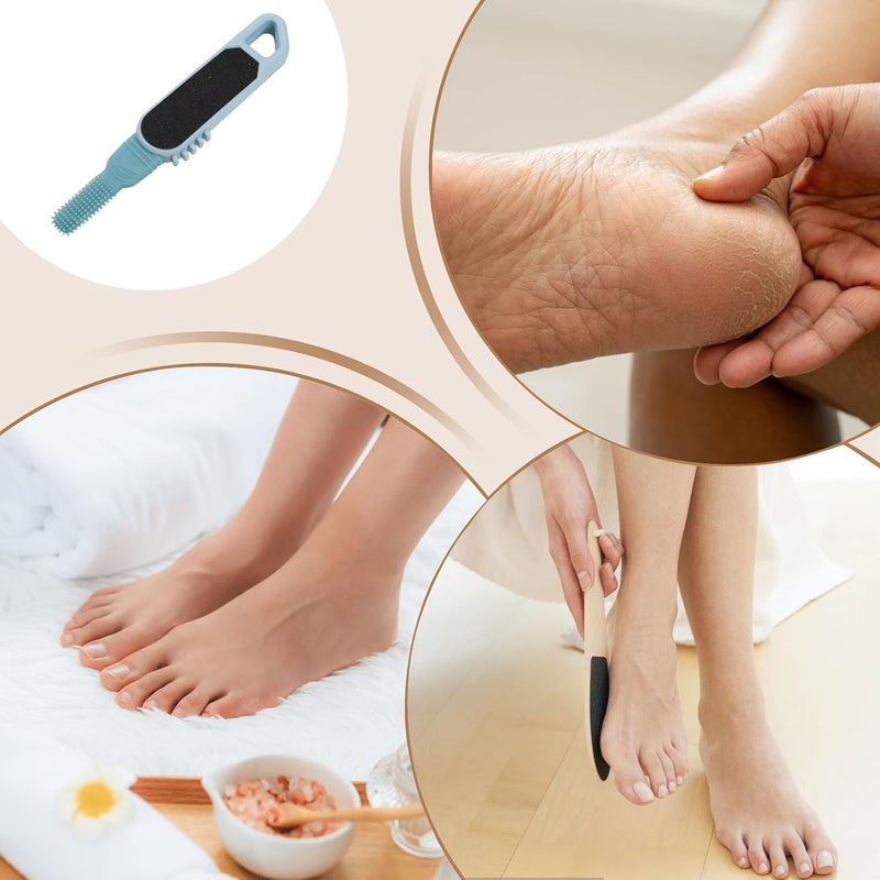 Foot Scrubber - Double-Head Cleaning Brush | Foot Scrubber Dead Skin Remover | for Hard Cracked Heels Corns Wet Dry Peeling Men Women Seniors Home Travel Shower Bath - Image 5