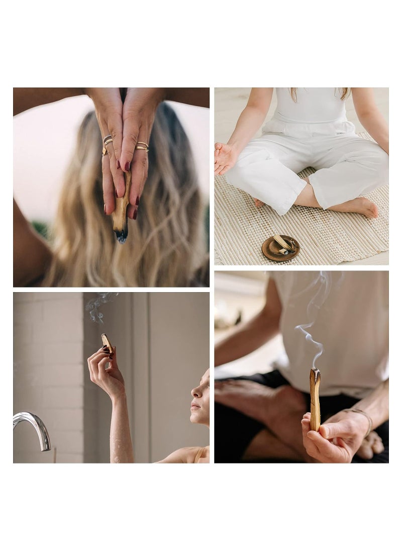 Palo Santo 6 Stick for Home Relaxation And Cleansing High Resin Spiritual Cleansing Palo Santo Matches from Peru Wild Harvested Smudging Sticks (6 Sticks)