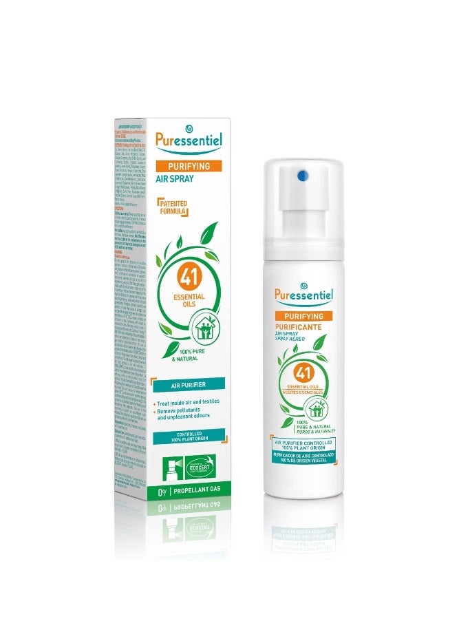 Puressentiel Purifying Air Spray 75 ml - Patented Formula - Air & Surfaces - 100% Natural Origin and Fragrance - Pure Essential Oils - Propellant Gas and aerosol Free - Home, Office, car 