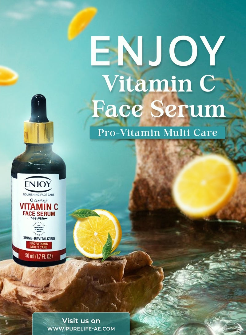 إنجوي ENJOY سيروم فيتامين C للوجه 50 مل – تفتيح ومكافحة الشيخوخة | تقليل التصبغات وترطيب البشرة - Image 3
