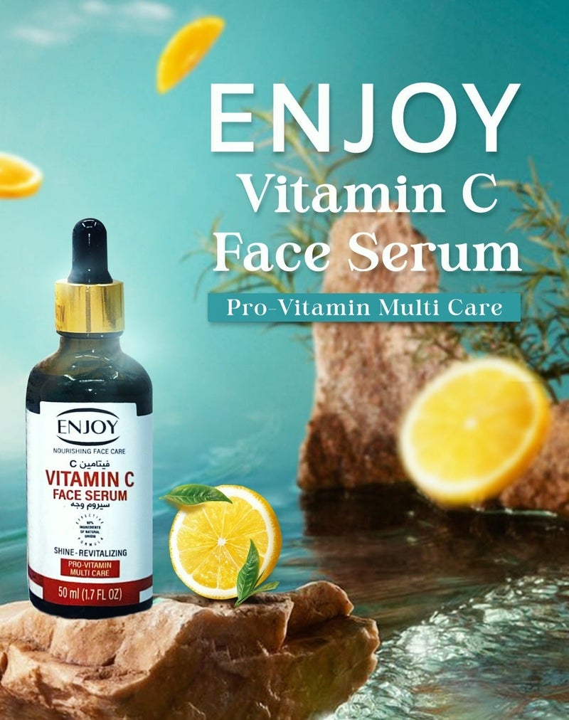 ENJOY Vitamin C Face Serum 50ml – Brightening & Anti-Aging Serum for Glowing Skin, Dark Spot Reduction & Hydration - Image 3