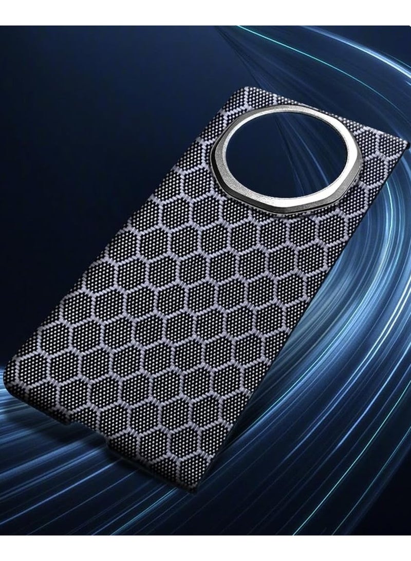 General Case for Honor Magic V3 (2024),Honeycomb Texture Kevlar Aramid Fiber Magnetic Phone Case,Compatible with Car Mount & Wireless Charging,Ultra-thin Protective Hard Cover  - Image 4