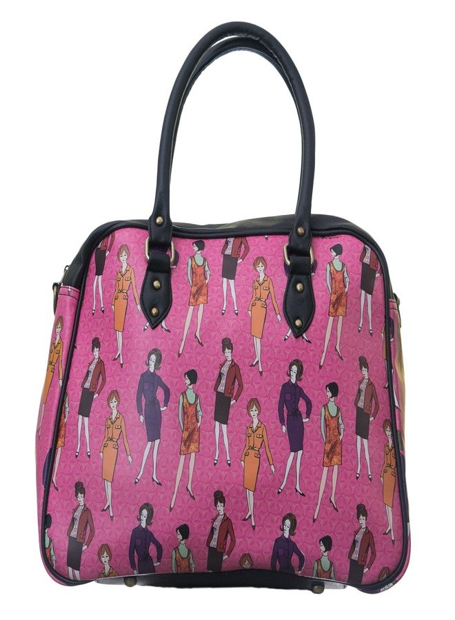 BAND BOX Pink Handbag For Women Travel Bag | Printed Pattern Hand Strap Removable And Multi Pocket | Enjoy Weekend Girls Travel Bag - Image 2