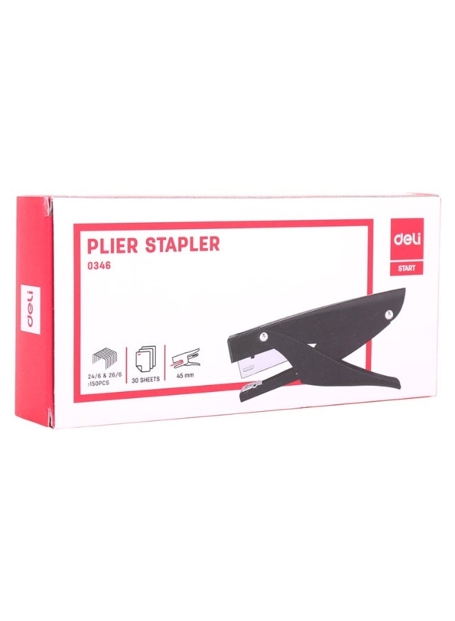 Deli 30-Sheets Deli Plier Stapler Black Color - Image 1