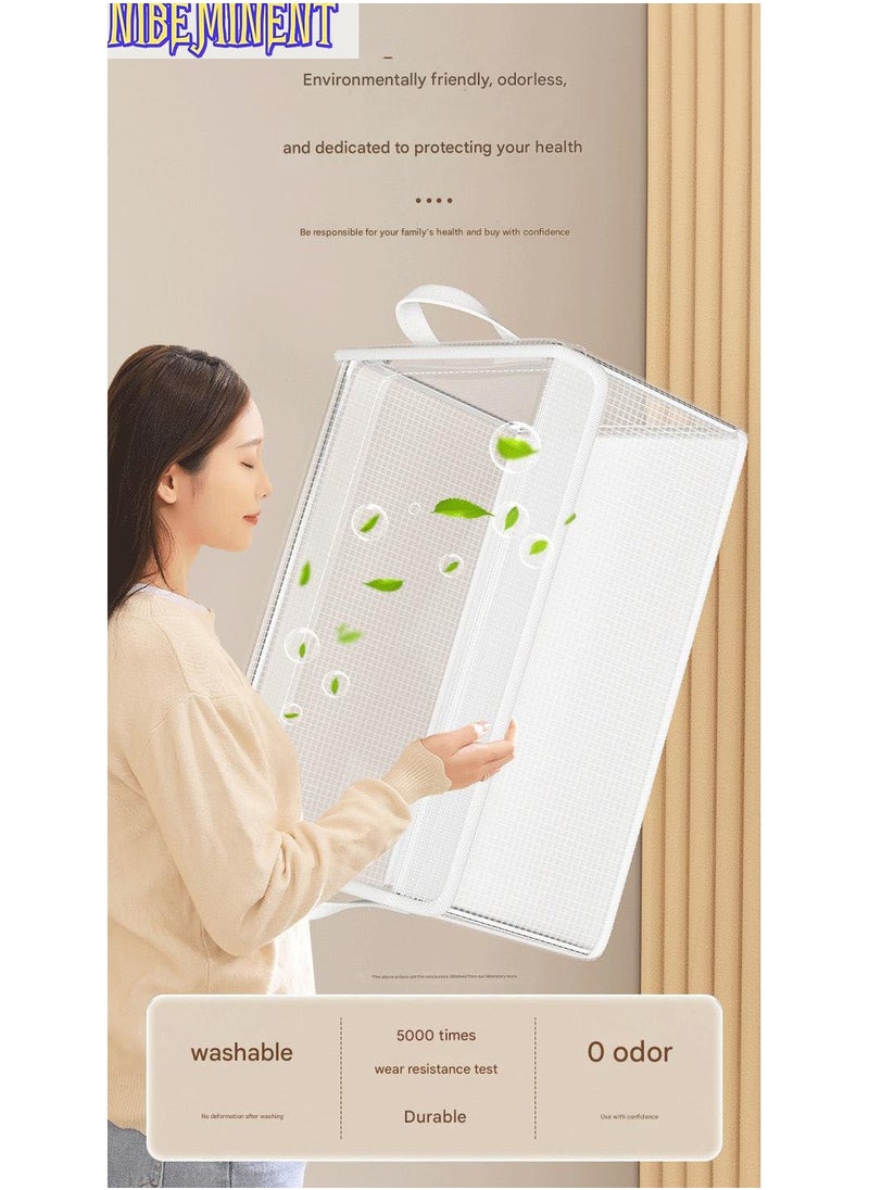NIBEMINENT 26L (47x28x20cm) 5PCS PVC Storage Box Saudi – Clear Wardrobe Organizer with Lids, Heavy-Duty Steel Frame for Hijab, Clothes & Toys (Stackable, Space-Saving)  - Image 3