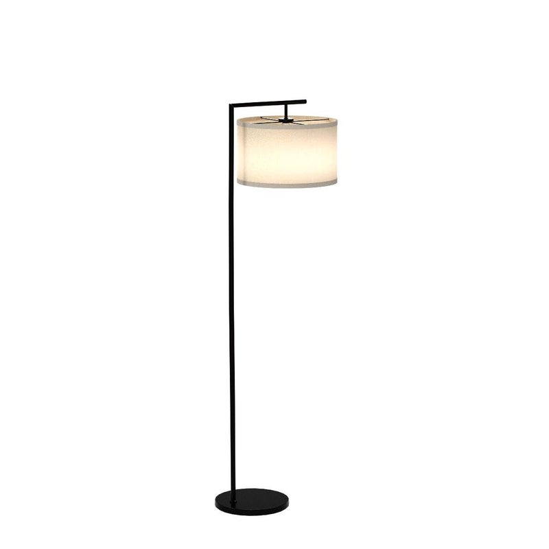 Brightech Montage Modern Floor Lamp - LED Standing Lamp with Tan Shade for Living Rooms & Offices - Bedroom Reading Light - Tall Corner Pole Lamp for Contemporary Home Decor - Black - Image 3