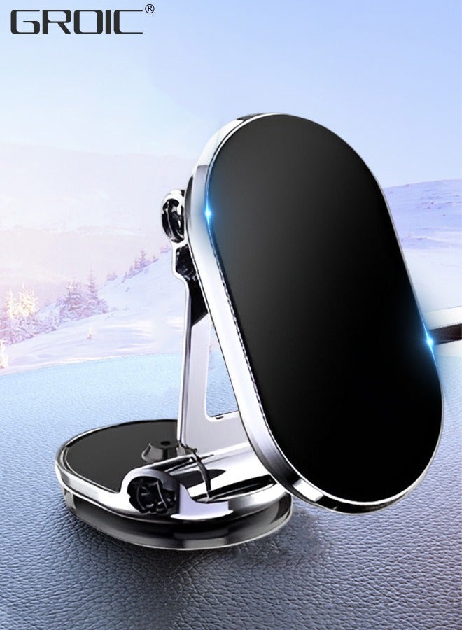 GROIC Magnetic Phone Holder for Car Alloy Folding Magnetic Car Phone Support Car Magnetic Phone Mount 360° Rotation Magnetic Cell Phone Stand Dashboard Car Mount for All Phone  - Image 1