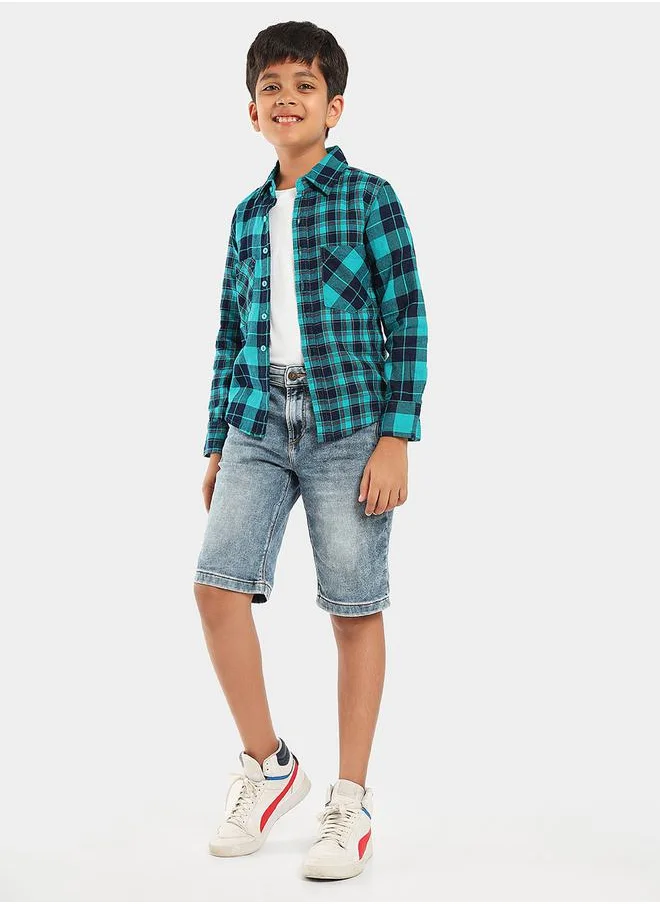 ليلك Check Print Slim Fit Shirt by Styli