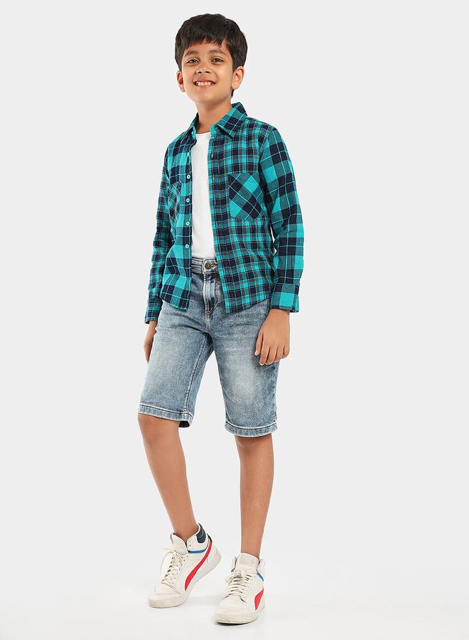 ليل بيكس قميص بقصة ضيقة بطبعة مربعات من ستايلي - Image 1