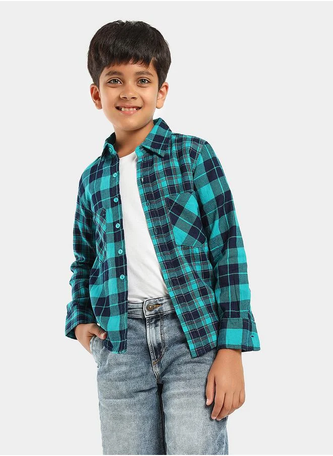 ليلك Check Print Slim Fit Shirt by Styli