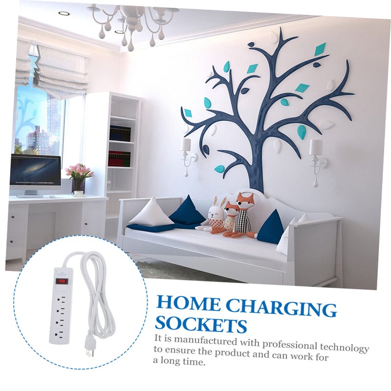 4 Outlet Surge Protector Power Strip 1.8 Meter Cord Extension Socket for Home Office Travel - Image 3