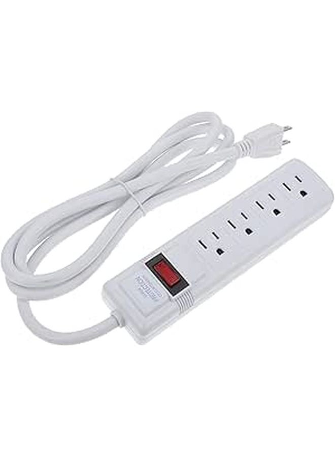 4 Outlet Surge Protector Power Strip 1.8 Meter Cord Extension Socket for Home Office Travel - Image 1