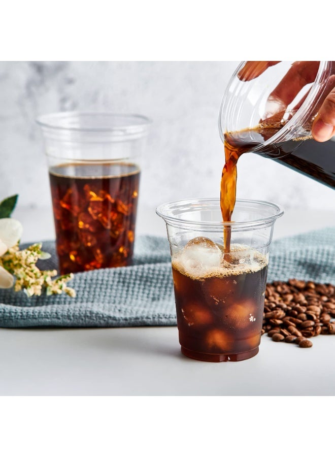 يلا جوي عبوة من ٥٠ كوبًا بلاستيكيًا، سعة ١٢ أونصة، مع أغطية وقشات، أكواب قهوة مثلجة بأغطية، أكواب شفافة للاستخدام مرة واحدة مع أغطية - للقهوة المثلجة، العصائر، الميلك شيك، والمشروبات الباردة. - Image 3